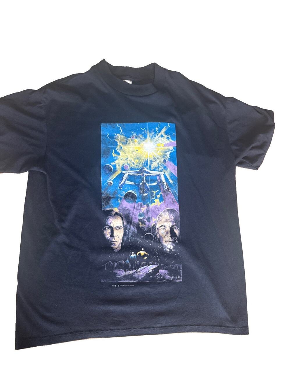 Vintage 1993 Star Trek Generations Movie Promo T-Shirt Delta Single Stitch L